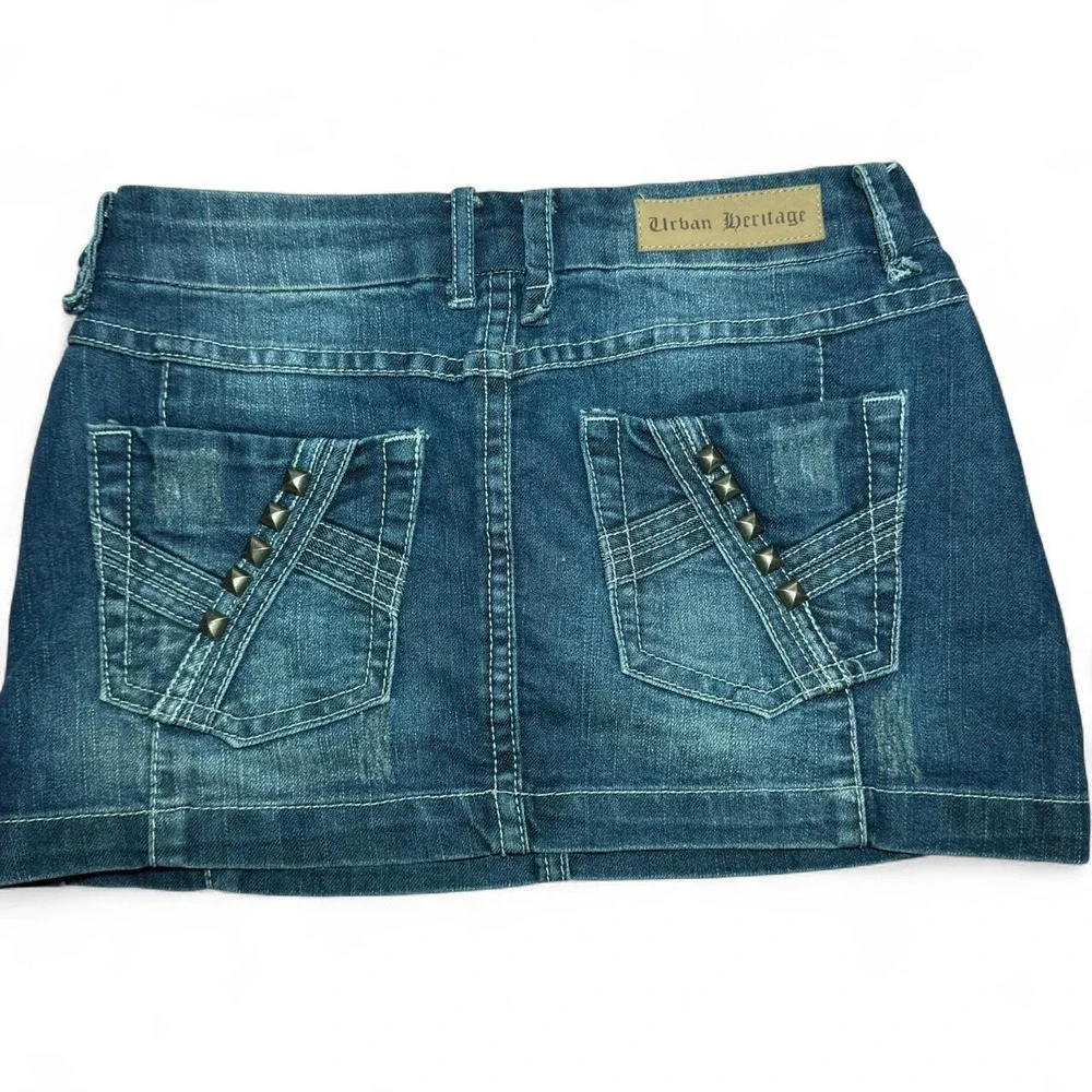 Y2K Urban Heritage denim mini skirt